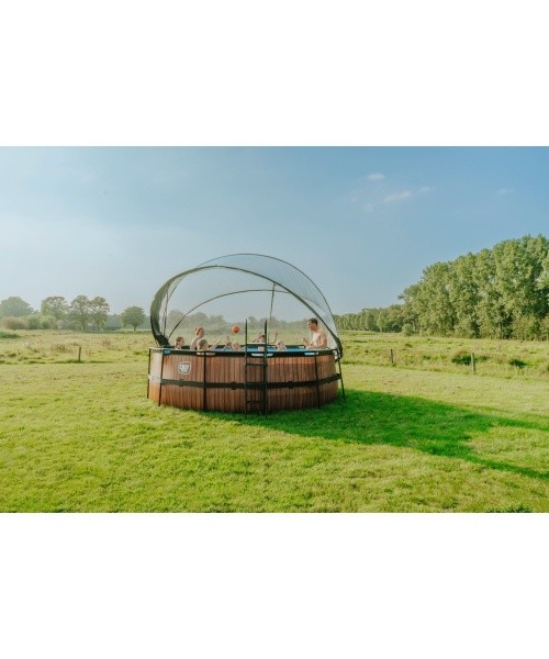 Bassein EXIT Wood ø427x122 cm liivafiltri pumba ja kupliga, pruun