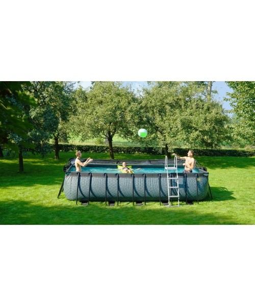 EXIT Stone pool 540x250x122cm with sand filter pump - grey