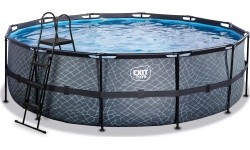 EXIT Stone pool ø488x122cm with sand filter pump - grey