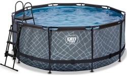 EXIT Stone pool ø360x122cm with sand filter pump - grey