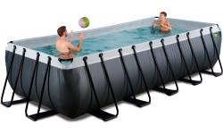 EXIT Black Leather pool 540x250x122cm with filter pump - black