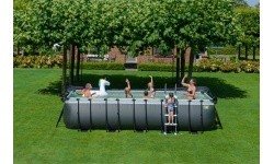 EXIT Black Leather pool 540x250x122cm with filter pump - black
