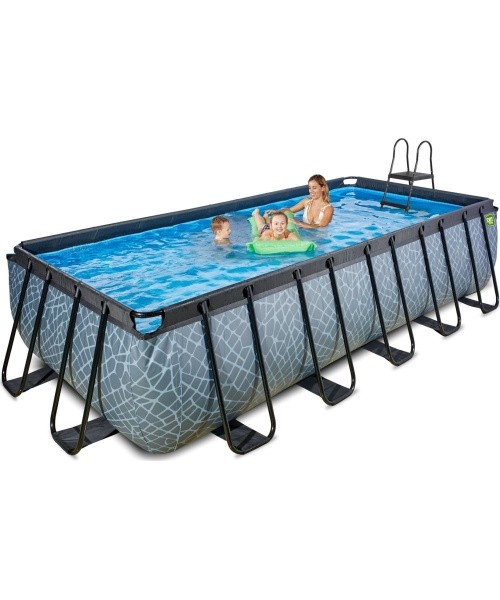 EXIT Stone pool 540x250x122cm with filter pump - grey