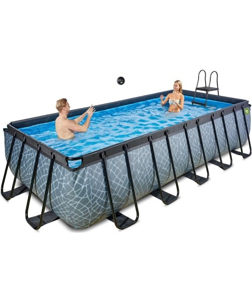 EXIT Stone pool 540x250x122cm with filter pump - grey