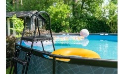 EXIT Wood pool ø488x122cm with filter pump - brown