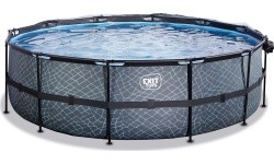 EXIT Stone pool ø488x122cm with filter pump - grey