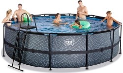 EXIT Stone pool ø488x122cm with filter pump - grey