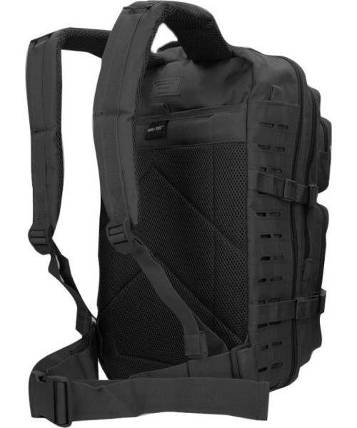 US BLACK LASER CUT ASSAULT BACKPACK LG