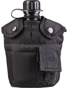 BLACK US PLASTIC CANTEEN W.CUP AND COVER