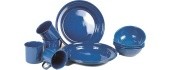 BLUE WESTERN 12-PCS DISHES ENAMELLED