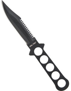 BLACK STAINLESS DIVING KNIFE W. PLASTIC