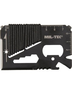 BLACK SURVIVAL TOOL CARD PARACORD WITH CASE