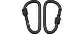 Carabiner D MFH Screw Lock - Black, 8mmx8cm