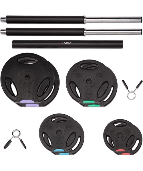 GSP40 ADJUSTABLE BARBELL WITH COMPOSITE PLATES HMS