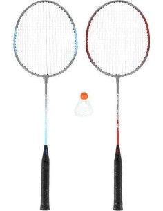 NRZ002 STEEL / BADMINTON SET 2 ROCKETS + SHUTTLECOCKS NILS