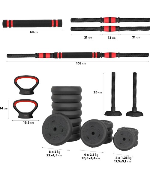 SGN140 (2 PARTS) PRO SET 6IN1 WEIGHT SET 40KG HMS