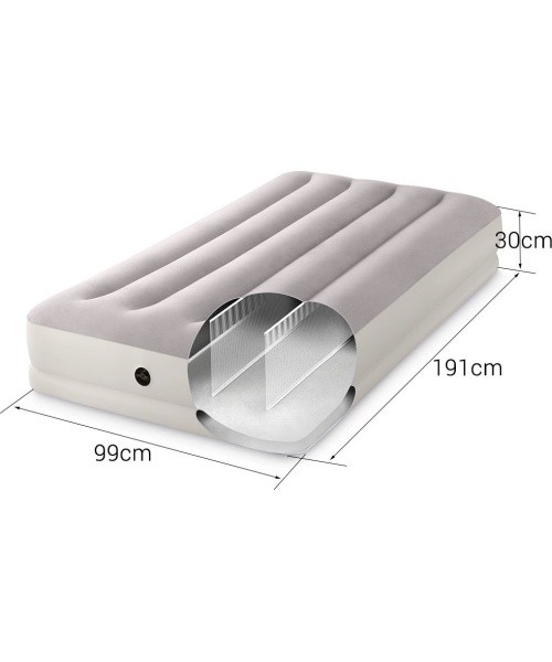 Inflatable mattress for sleeping 191x99x30 cm single person with USB pump INTEX 64177