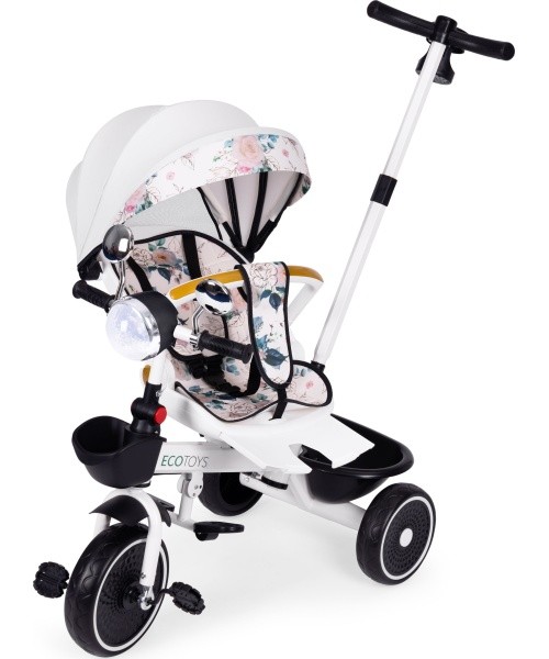 Children's tricycle stroller swivel seat pusher canopy ECOTOYS