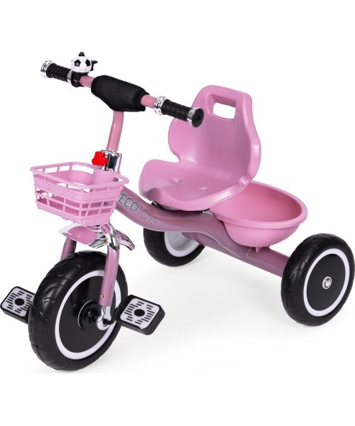 Tricycle tricycle non-slip handles bell basket pink ECOTOYS