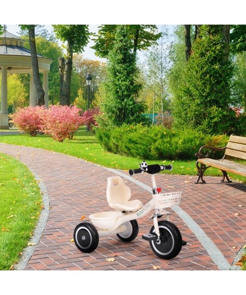Tricycle tricycle non-slip handles bell basket beige ECOTOYS