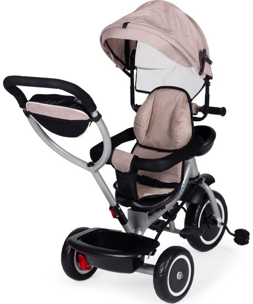 Tricycle stroller 2-in-1 swivel seat folding canopy - beige ECOTOYS