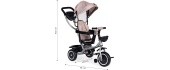 Tricycle stroller 2-in-1 swivel seat folding canopy - beige ECOTOYS