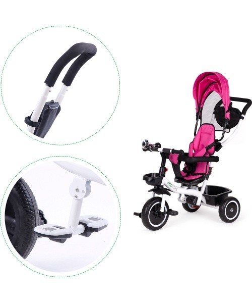 Kolmerattaline jalgratas pöörleva istmega Eco Toys, roosa