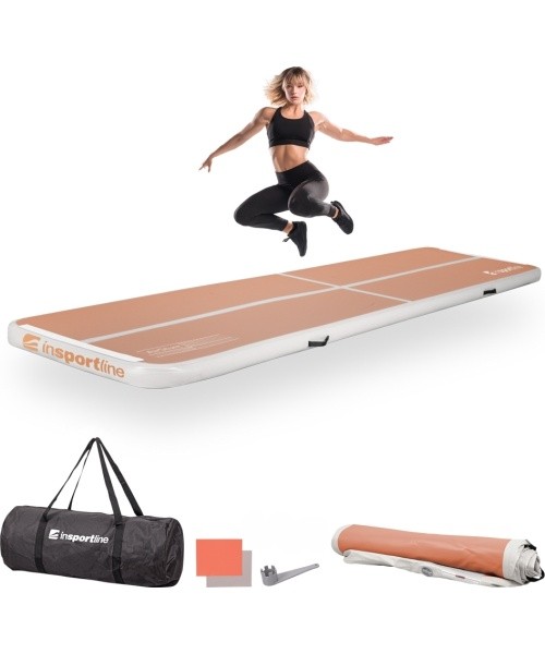 Inflatable Exercise Mat inSPORTline Airstunt 400 x 100 x 10 cm Mocha Mousse
