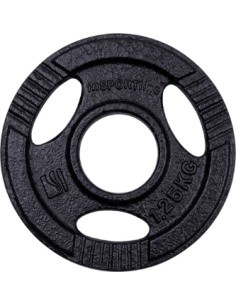 Cast Iron Olympic Weight Plate inSPORTline Hamerton Black 1.25 kg, 50 mm