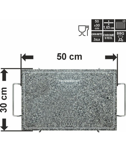 Graniidist grillplaat GRANIT XL soone ja hoidikuga 50x30x1,65 cm