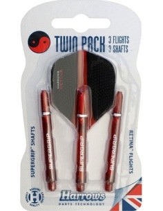 Dart Shaft & Flight Set Harrows Twin Pack Medium - Red