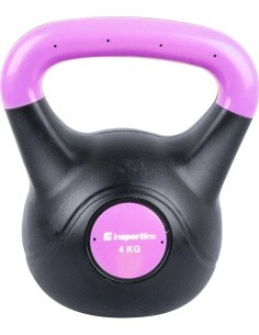 Cement-Filled Vinyl Kettlebell inSPORTline Vin-Bell Dark 4 kg