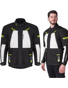 Motorcycle Jacket W-TEC Warao - Black-Fluo