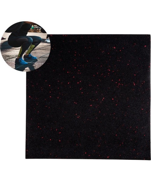 Heavy Duty Floor Mat inSPORTline Proteko II 50 x 50 x 3 cm - Black/Red