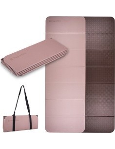 Foldable Exercise Mat inSPORTline Misette 180 x 61 x 0.8 cm - Bamboo beige-brown