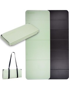 Foldable Exercise Mat inSPORTline Misette 180 x 61 x 0.8 cm - Matcha green-black