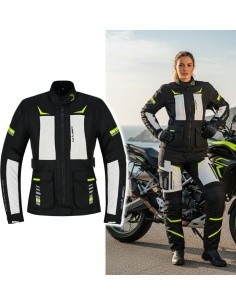 Women’s Motorcycle Jacket W-TEC Warao Lady - Black-Fluo