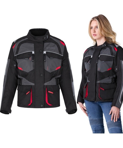 Naiste mootorratturi jope W-TEC Radana - Black, grey, red