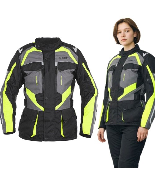 Women’s Motorcycle Jacket W-TEC Radana - Black, grey, green