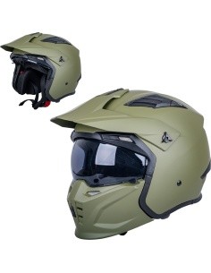 Modular Motorcycle Helmet W-TEC Badalone Army - Matně olivová