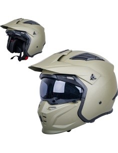 Modular Motorcycle Helmet W-TEC Badalone Army - Béžová matná