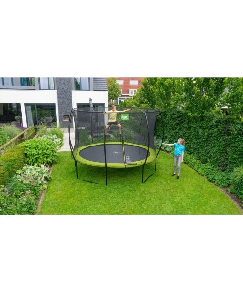 EXIT Silhouette trampoline ø427cm - green Outdoor Round Coil spring Above ground trampoline