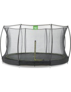 EXIT Silhouette ground trampoline ø366cm with safety net - black Outdoor Round Coil spring Sunken trampoline