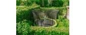 EXIT Silhouette ground trampoline ø427cm with safety net - green Outdoor Round Coil spring Sunken trampoline
