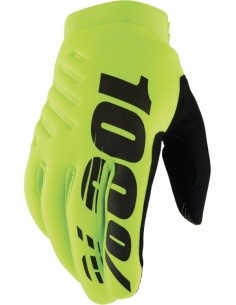 Meeste jalgratta-/motokrossikindad 100% Brisker, fluorestseeruv kollane / must