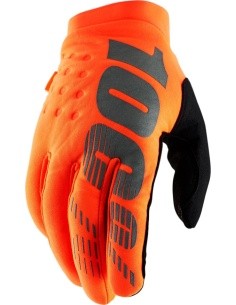 Men’s Cycling/Motocross Gloves 100% Brisker Fluo Orange/Black