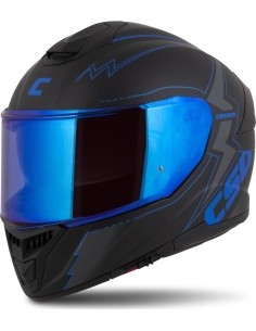 Motorcycle Helmet Cassida Integral GT 2.1 Flash Matte Black/Metallic Blue/Dark Gray