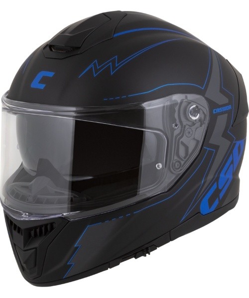 Motorcycle Helmet Cassida Integral GT 2.1 Flash Matte Black/Metallic Blue/Dark Gray