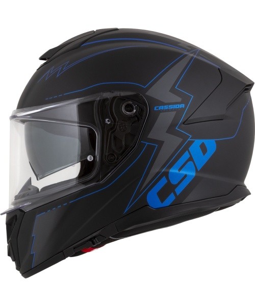 Mootorrattakiiver Cassida Integral GT 2.1 Flash, mattmust / metallik sinine / tumehall