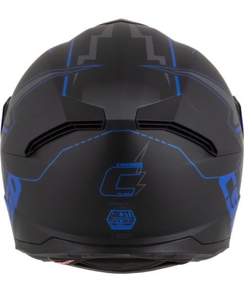 Mootorrattakiiver Cassida Integral GT 2.1 Flash, mattmust / metallik sinine / tumehall
